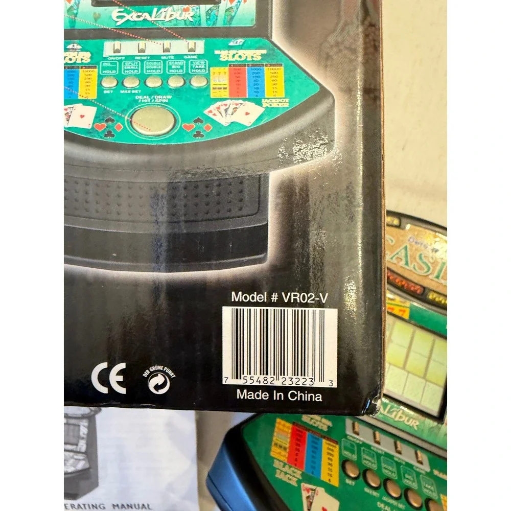 Excalibur Deluxe Virtual Casino Electronic Game VR02-V Green 5-in-1 Handheld
